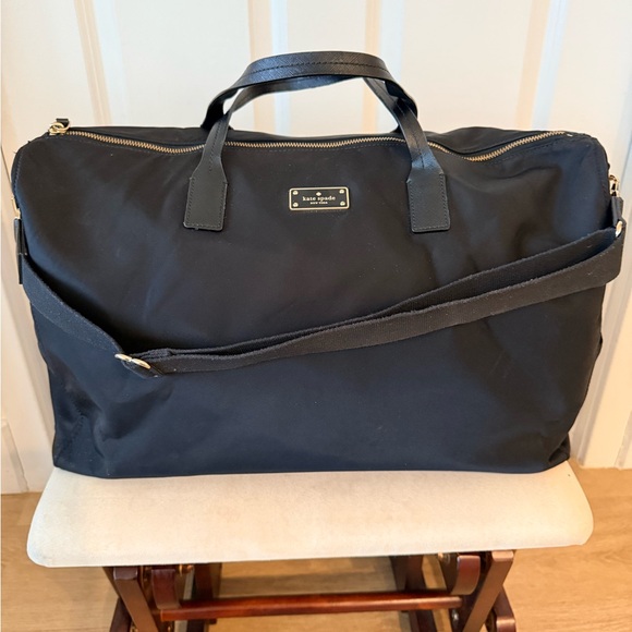 Kate Spade Classic Black Nylon Duffle Weekend Bag - Picture 4 of 13